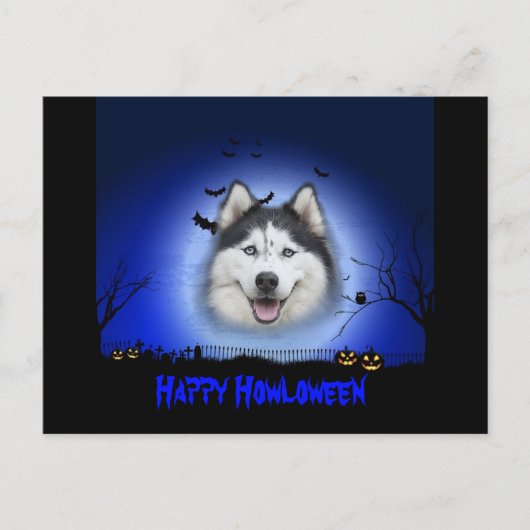 Happy Howloween Husky Briefkaart (Voorkant)