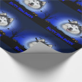 Happy Howloween Husky Cadeaupapier (Hoek)