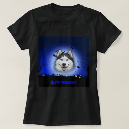 Happy Howloween Husky T-shirt (Design voorkant)