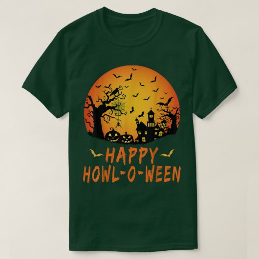 Happy Howloween, Scary Spooky Spider Bat, Halowee T-shirt (Design voorkant)
