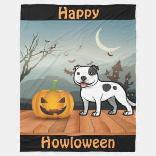 Happy Howloween Staffordshire Bull Terrier Fleece Deken