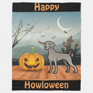 Happy Howloween Weimaraner Fleece Deken
