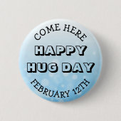 Happy Hug Day 12 februari Ronde Button 5,7 Cm (Voorkant)