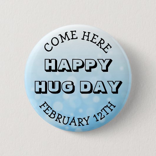 Happy Hug Day 12 februari Ronde Button 5,7 Cm (Voorkant)
