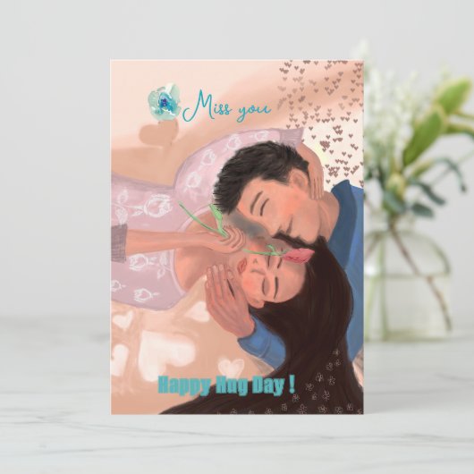 Happy Hug Day Feestdagenkaart (Staand voorkant)