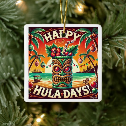 Happy Hula Days Keramisch Ornament (Boom)