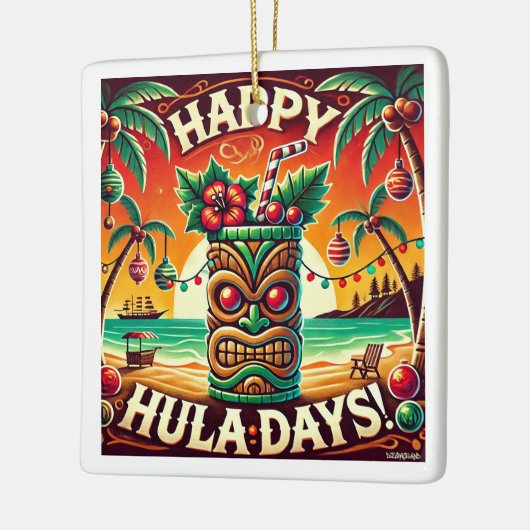 Happy Hula Days Keramisch Ornament (Links)