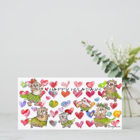 Happy Huladays Christmas Kaart (Staand voorkant)