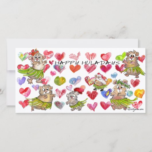 Happy Huladays Christmas Kaart (Voorkant)