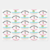 Happy Huladays Flamingo Tropical Beach Kerstmis Inpakpapier Vel (Voorkant)