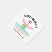 Happy Huladays Flamingo Tropical Beach Kerstmis Servet (Hoek)