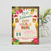 Happy HulaDays Kerstmis Luau Uitnodiging (Staand voorkant)