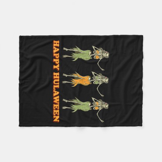 Happy Hulaween Hawaii Themed Halloween Skeleton Vi Fleece Deken (Voorkant (Horizontaal))