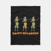 Happy Hulaween Hawaii Themed Halloween Skeleton Vi Fleece Deken (Voorkant)