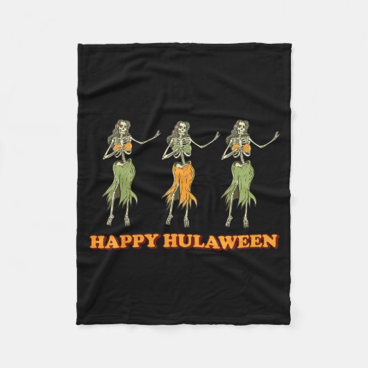 Happy Hulaween Hawaii Themed Halloween Skeleton Vi Fleece Deken (Voorkant)