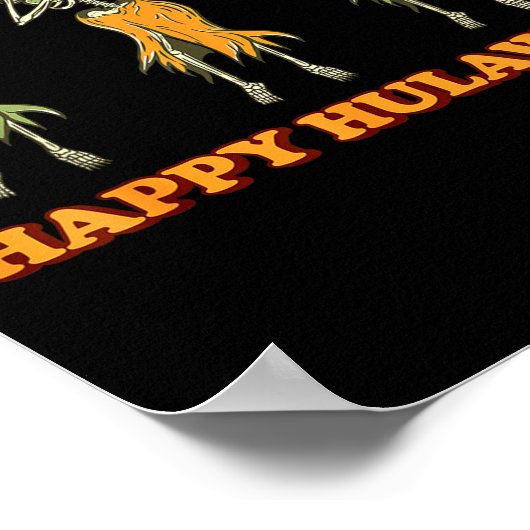 Happy Hulaween Hawaii Themed Halloween Skeleton Vi Poster (Hoek)