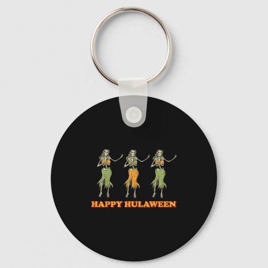 Happy Hulaween Hawaii Themed Halloween Skeleton Vi Sleutelhanger (Voorkant)