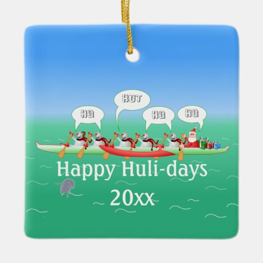 Happy Huli-days Keramisch Ornament (Voorkant)