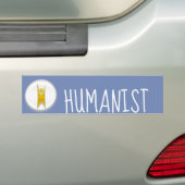 Happy Human Humanist Bumpersticker (Op auto)