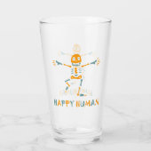 Happy human skeleton glas (Achterkant)