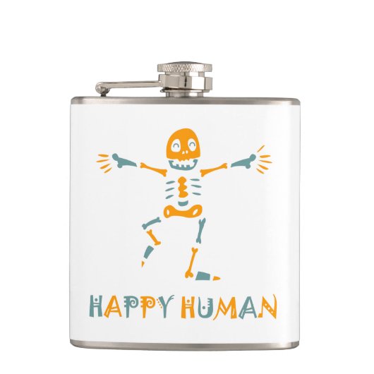 Happy human skeleton heupfles (Voorkant)