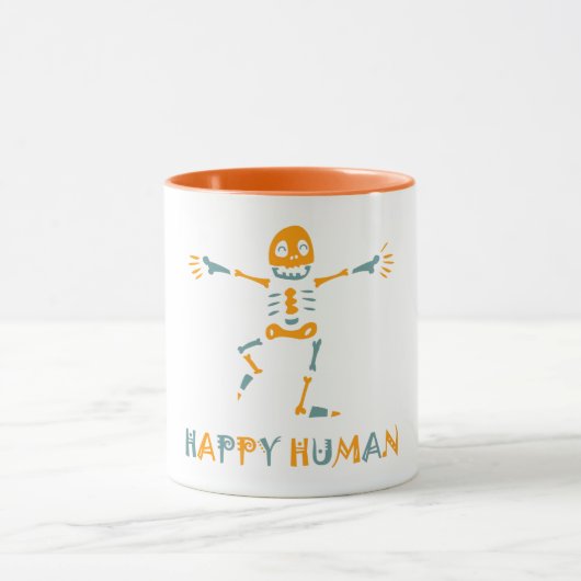 Happy human skeleton mok (Midden)