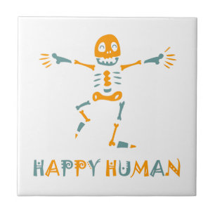 Happy human skeleton tegeltje