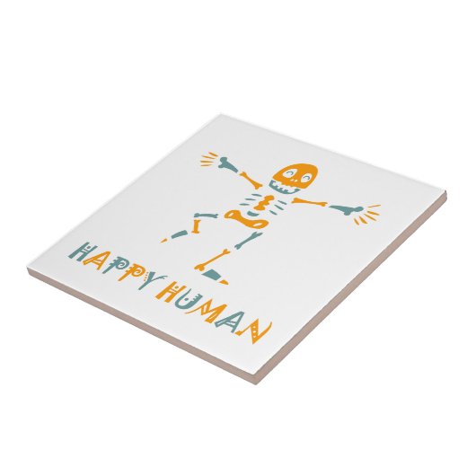 Happy human skeleton tegeltje (Zijkant)
