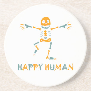 Happy human skeleton zandsteen onderzetter