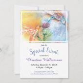 HAPPY HUMMING BIRDS PARTY EFENT INVITE KAART (Voorkant)