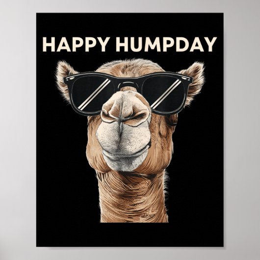 Happy Hump Day Camel Funny Midweek Motivational Qu Poster (Voorkant)