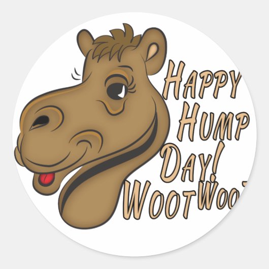 Happy Hump Day Woot Ronde Sticker (Voorkant)