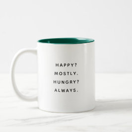 Happy Hungry Happy Humorous Coworker Mug Tweekleurige Koffiemok