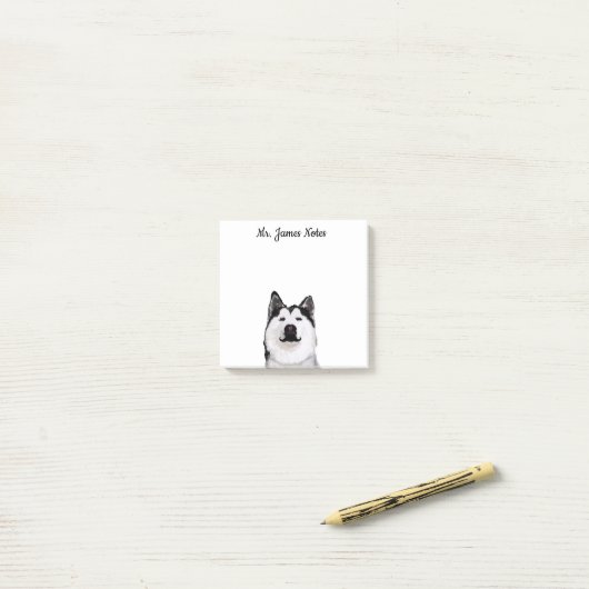 Happy Husky Dog, Name Post-it Note (Op bureau)