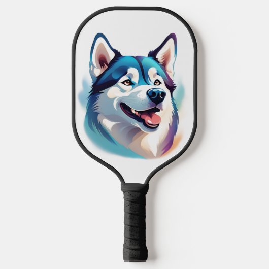 Happy Husky Dog Pet Pickleball Paddle (Voorkant)