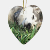 Happy Husky Keramisch Ornament (Links)