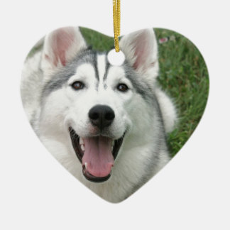 Happy Husky Keramisch Ornament