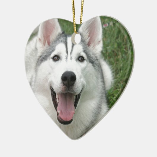 Happy Husky Keramisch Ornament (Links)