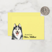 Happy Husky Personalized Notitiekaartje (Voorkant / Achterkant in situ)