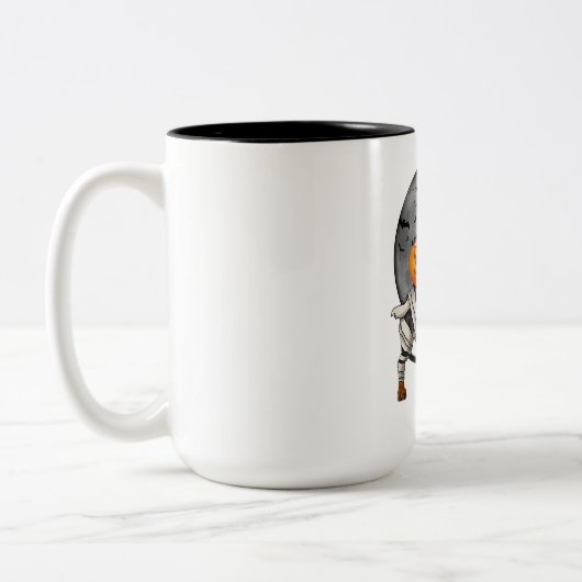 Happy HWeenie Dachshund Mummy Dog Tweekleurige Koffiemok (Links)