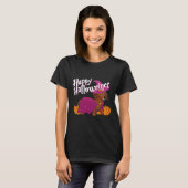 Happy Hweenie Doxie Dachshund Dog Witch Pet Pu T-shirt (Voorkant volledig)