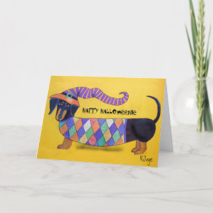Happy Hweenie - Funny Halloween Dachshund Card Kaart