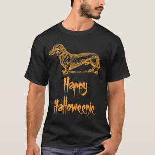 Happy Hweenie Oranje Halloween Dachshund Dog T-shirt