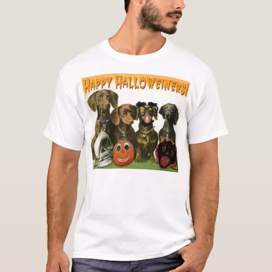 Happy Hweiners - Dachshund Halloween T-shirt (Voorkant)