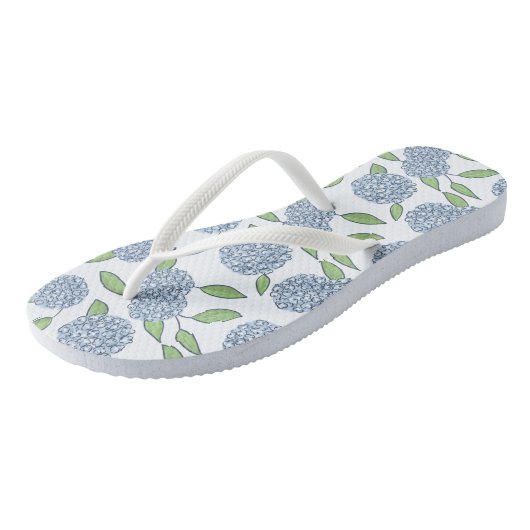 Happy Hydrangeas Iets Blauw Bruiloft Weekend Teenslippers (Schuin)