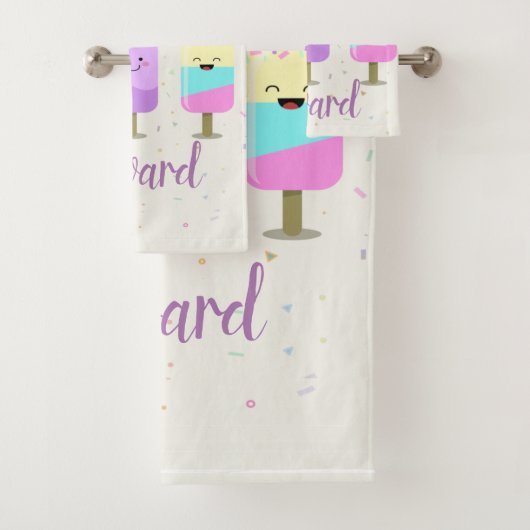 Happy Ice Cream glimlachend bars en popsicles Bad Handdoek (Insitu)
