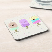 Happy Ice Cream glimlachend bars en popsicles Bier Onderzetter (Linkerzijde)