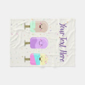 Happy Ice Cream glimlachend bars en popsicles Fleece Deken (Voorkant (Horizontaal))