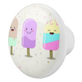 Happy Ice Cream glimlachend bars en popsicles Keramische Knop (Rechts)