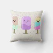 Happy Ice Cream glimlachend bars en popsicles Kussen (Achterkant)